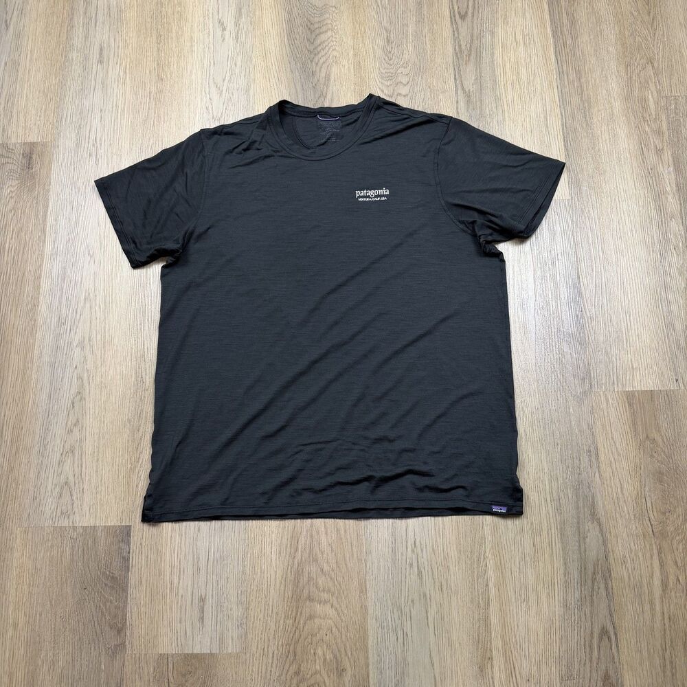 Patagonia Capilene Cool Merino Shirt Mens 2XL Gray Logo Lightweight Hiking Tee
